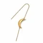 Jane Kønig Big Half Moon NO. 2 Chain Earrring Enkele Oorbel Verguld Roestvrij Staal BHME-AW26-SS-G