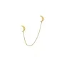Jane Kønig Double Half Moon NO. 2 chain stud Enkele Oorbel Verguld Roestvrij Staal DHMC-AW26-SS-G