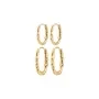 Pilgrim SENSE hoop earrings, 2-in-1 set Oorbellen Verguld Messing 132542053