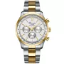Bonvier Chronograph BV020 ur til Herre med Stål urskive på 43 mm i diameter og Lænke, Two-tone urrem i Gold, Steel