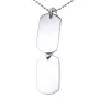 Auxere Double Dog Tag Halsketting Roestvrij staal KXD0281