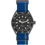 NAUTICA NAPPRF002 horloge met een Zwart wijzerplaat en een horlogekast met een diameter van 45 mm en een Canvasband in het Blauw