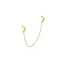 Jane Kønig Double Half Moon NO. 2 chain stud Enkele Oorbel Verguld Roestvrij Staal DHMC-AW26-SS-G