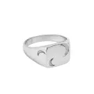 Jane Kønig Half Moon NO. 2 Signet Ring Ring Roestvrij staal HMSR-AW26-SS-S