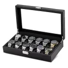 Ditur Watch box incl. 1 optional watch Zwart Geu00efmiteerd carbon KXD1017
