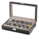 Ditur Horlogebox 12 horloges Zwart Kunstleer DIT0000237