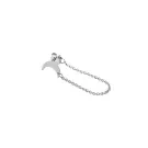 Jane Kønig Single Half Moon NO. 2 Chain Stud Enkele Oorbel Roestvrij staal SHMS-AW26-SS-S